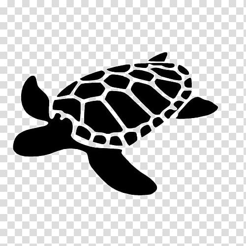Black tortoiseshell stencil, Sea turtle Decal Silhouette