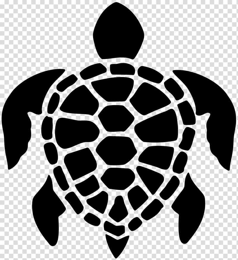 Silhouette of turtle illustration, Turtle Surfing Sticker