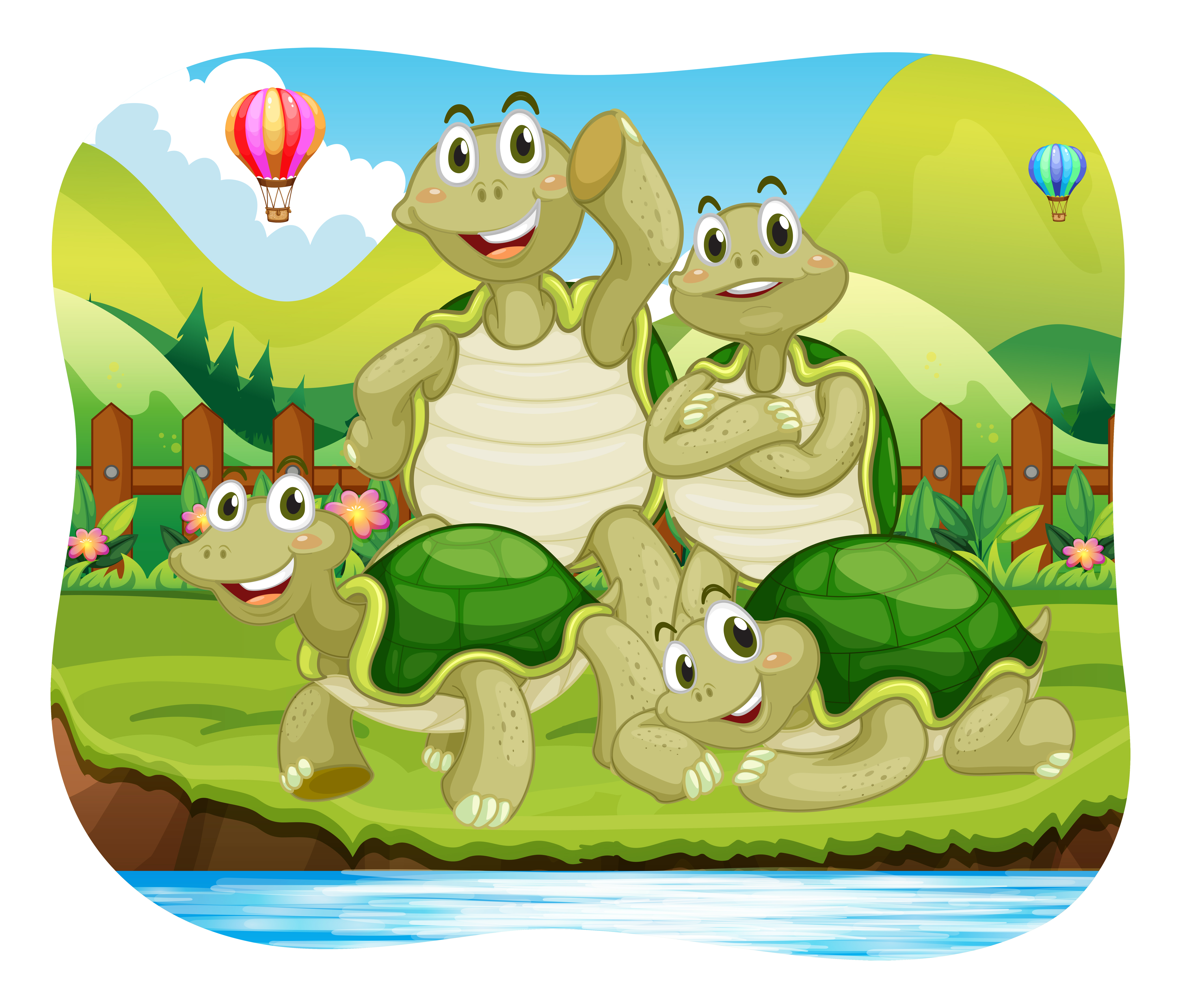 turtles green clipart river turtle