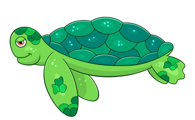 Cartoon sea turtle.