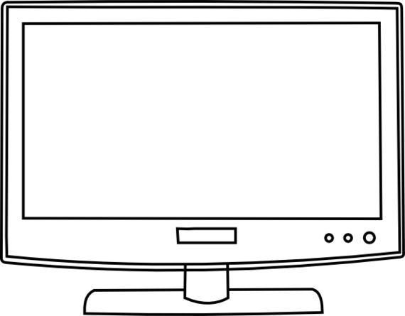 Clip Art Black and White Television   Clipart Free Download