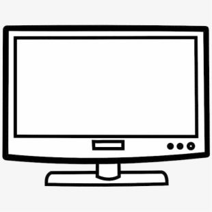 tv clipart black and white