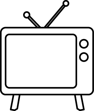 Television outline clipart.