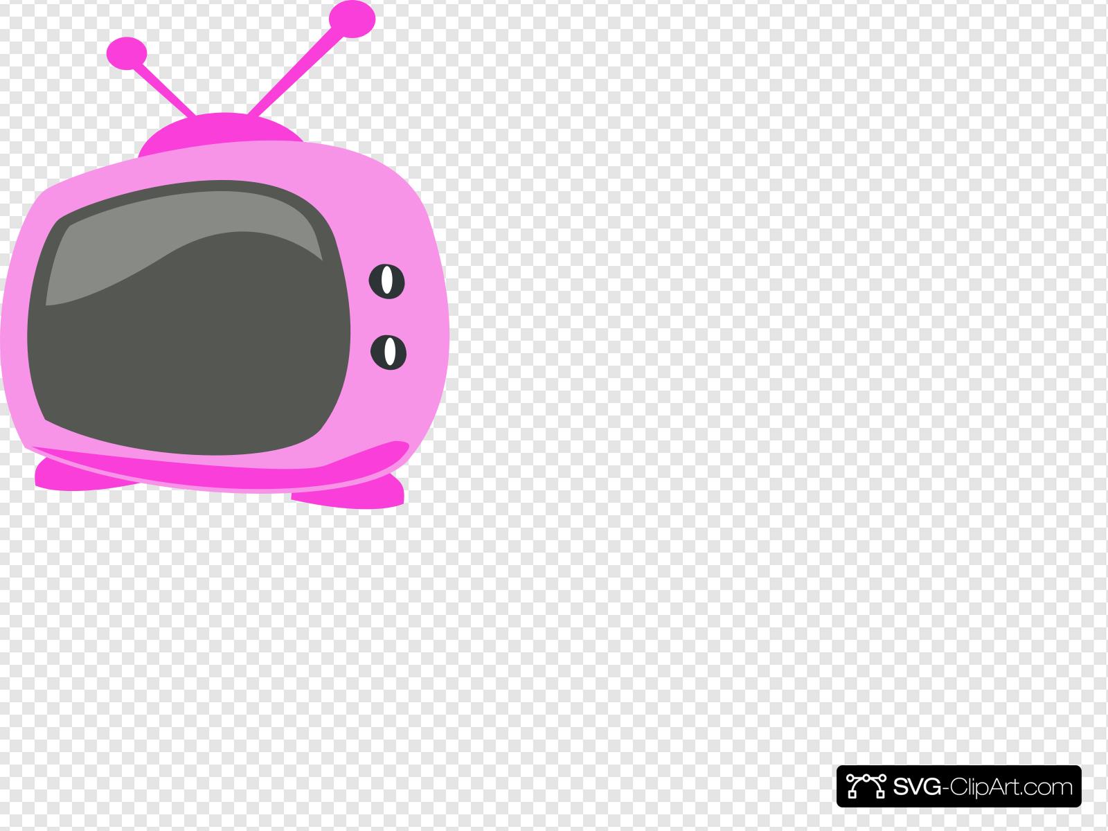 Pink Cartoon Tv Clip art, Icon and SVG