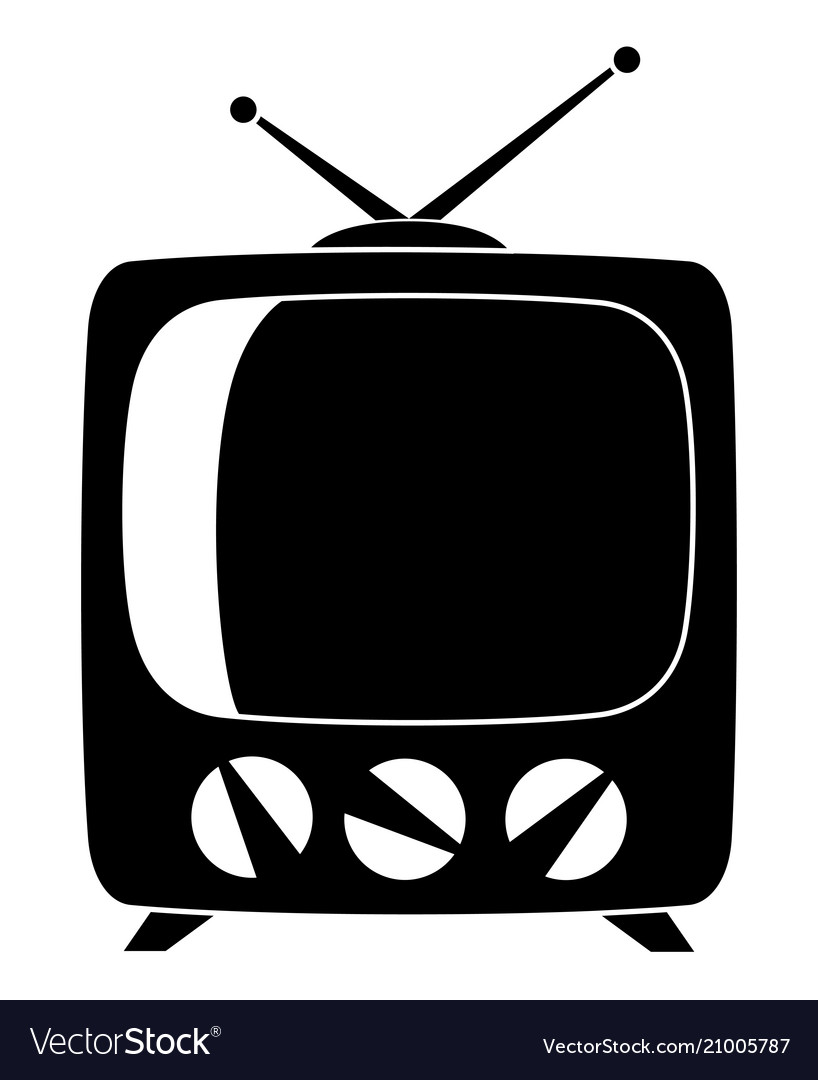 Black retro television silhouette