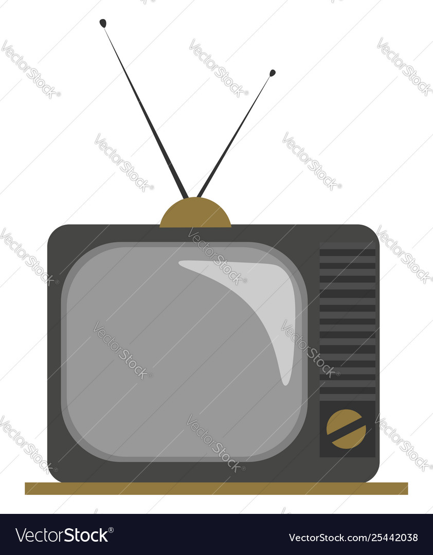 Clipart an old fashioned tv with two