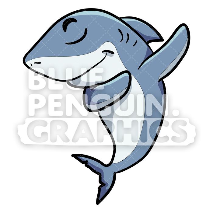 Shark Dabbing Vector Cartoon Clipart