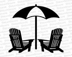 umbrella clipart black and white beach chair