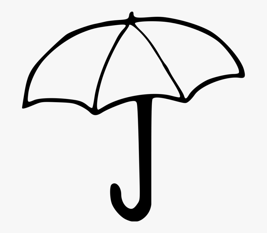 umbrella clipart black and white easy draw