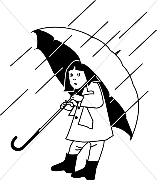 Child with umbrella.
