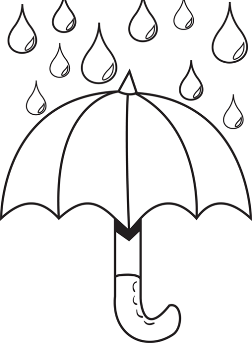 umbrella clipart black and white raindrops
