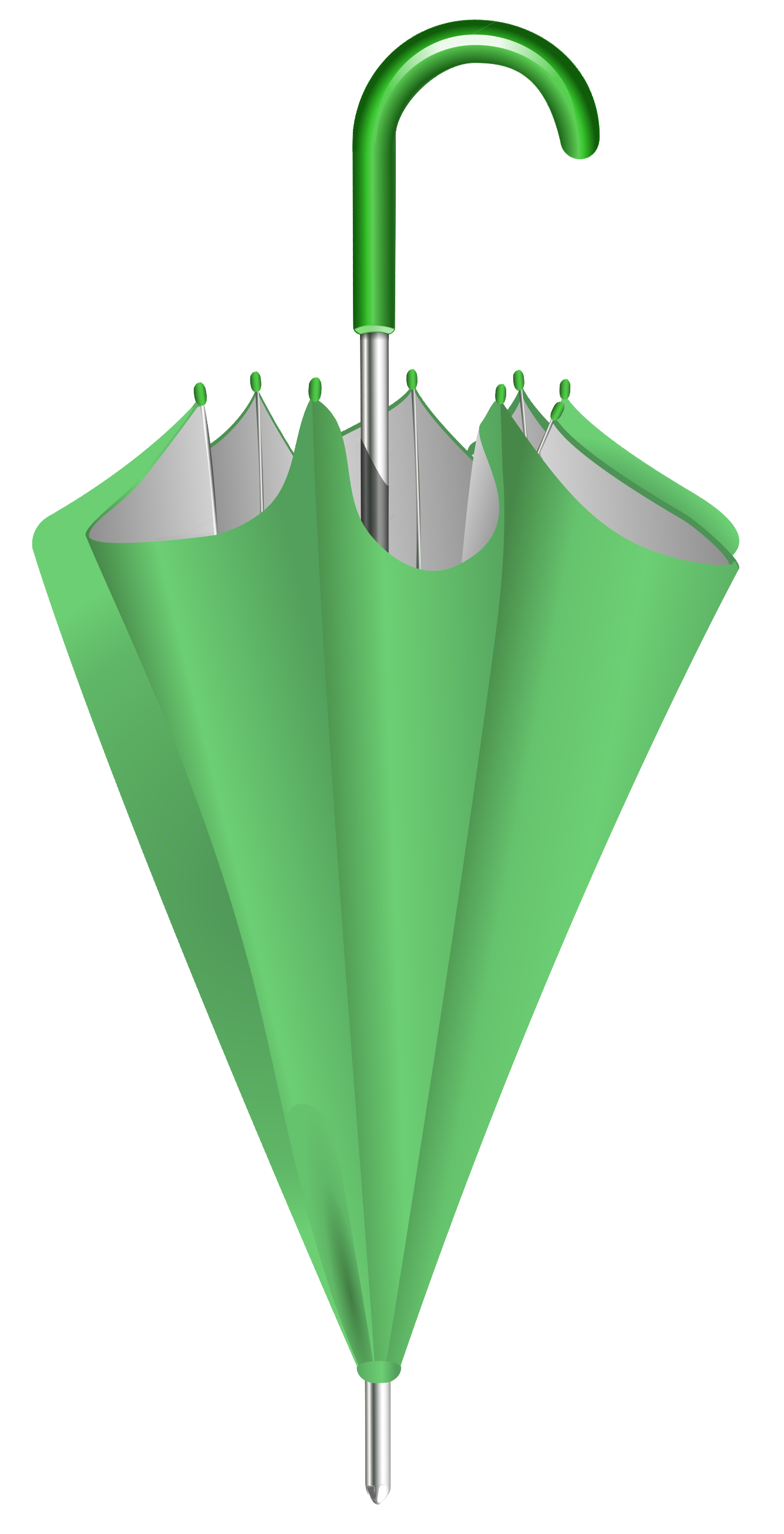 Green Closed Umbrella PNG Clipart Image