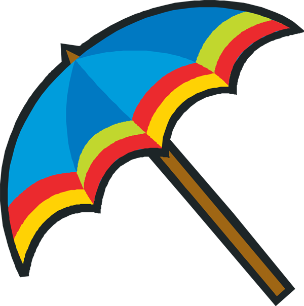 Colorful umbrella clip.