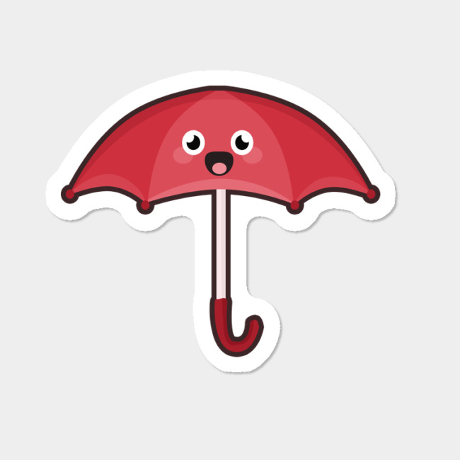Kawaii Umbrella Sticker By NirP Design By Humans