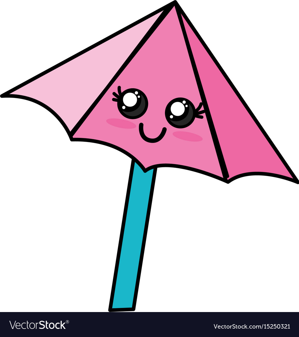Kawaii cute happy umbrella emoji