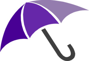 Purple umbrella clip.