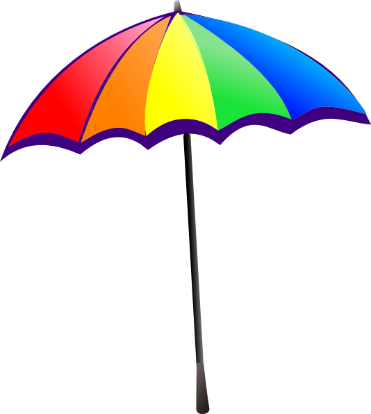 Rainbow umbrella clip.