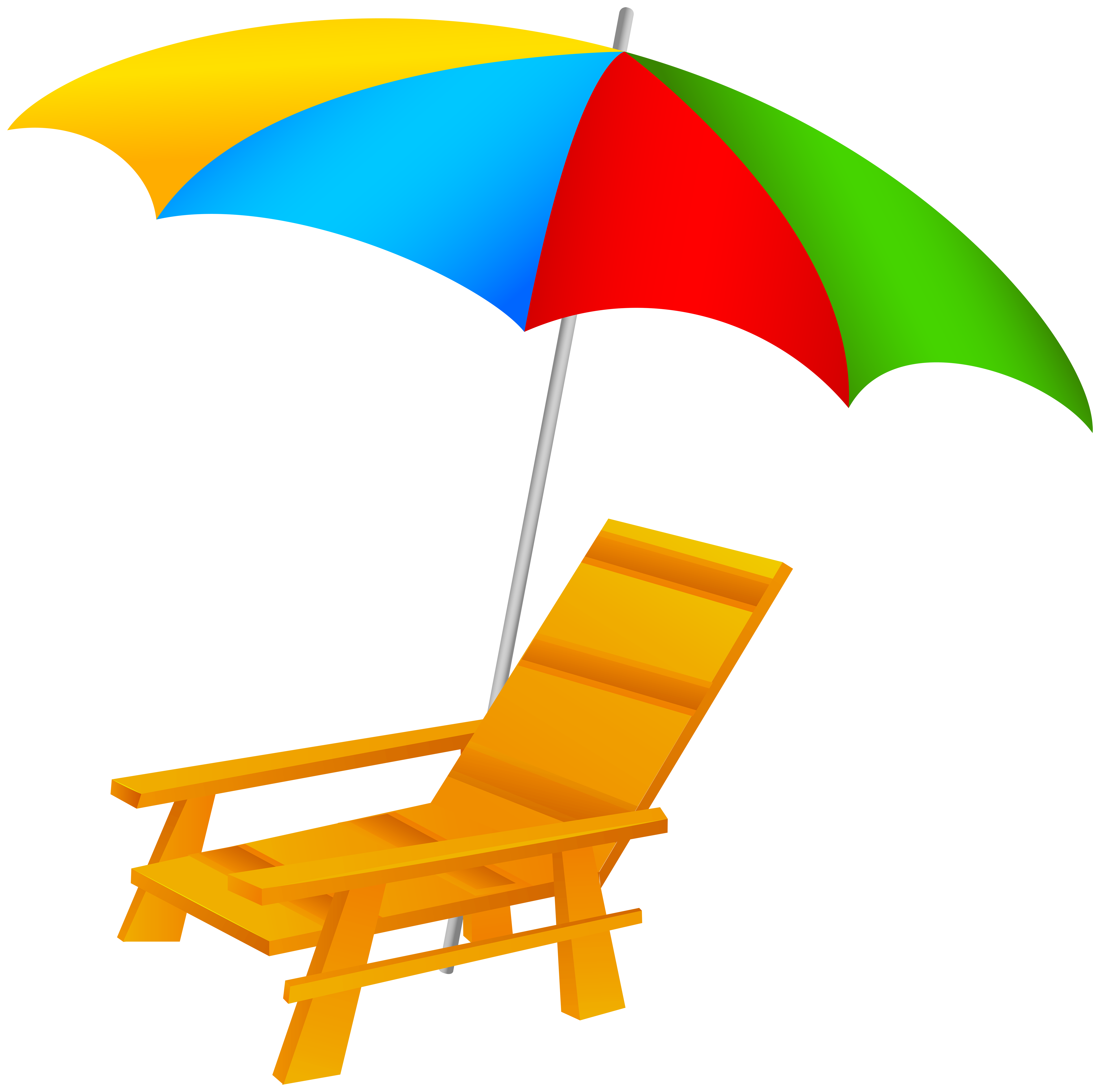 Beach umbrella and.