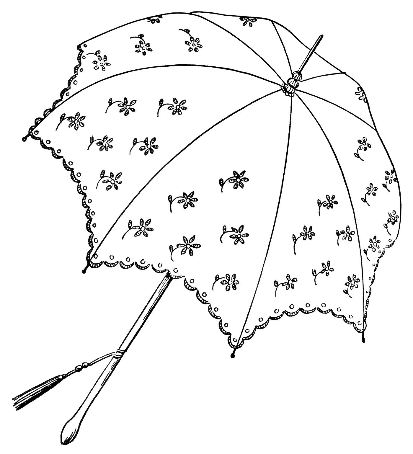 Vintage parasol clipart.