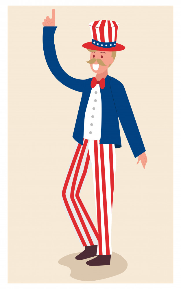 4th of july ,independence day with uncle sam character