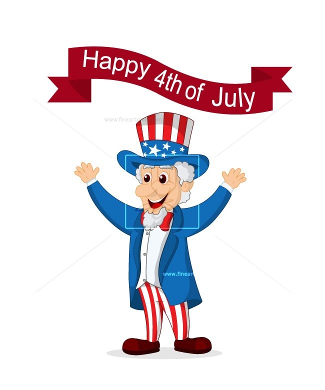 Uncle Sam Wishing Happy July
