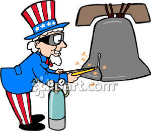 Uncle Sam Welding the Liberty Bell