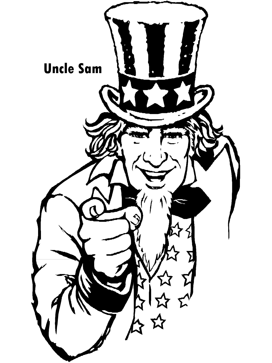 uncle sam clipart outline