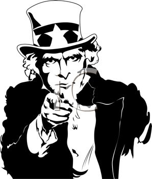 Uncle sam clipart black and white
