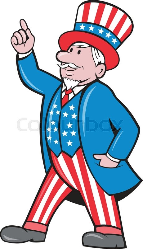 Uncle Sam American Pointing Up Cartoon