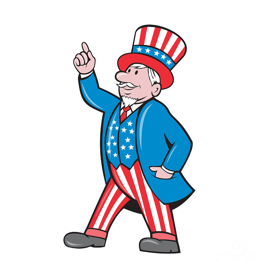 Uncle Sam American Pointing Up Cartoon