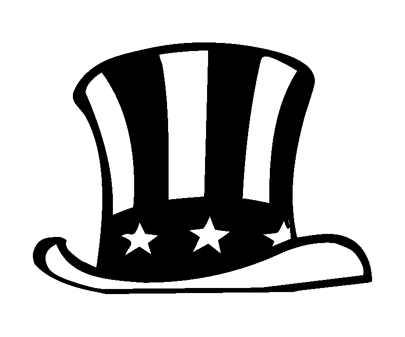 Uncle sam top hat Colouring Pages