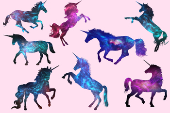 Galaxy unicorn graphics.