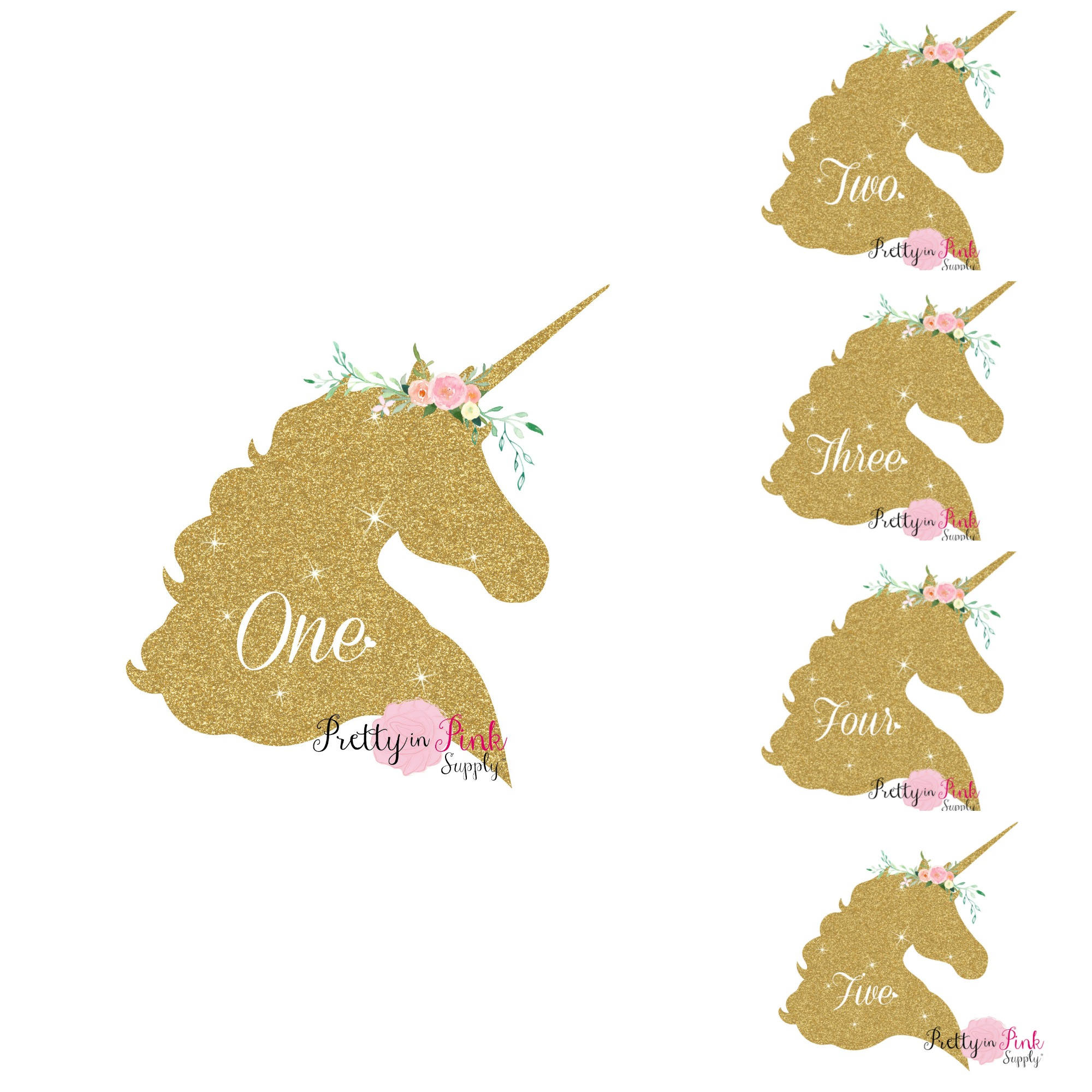 Gold unicorn clipart