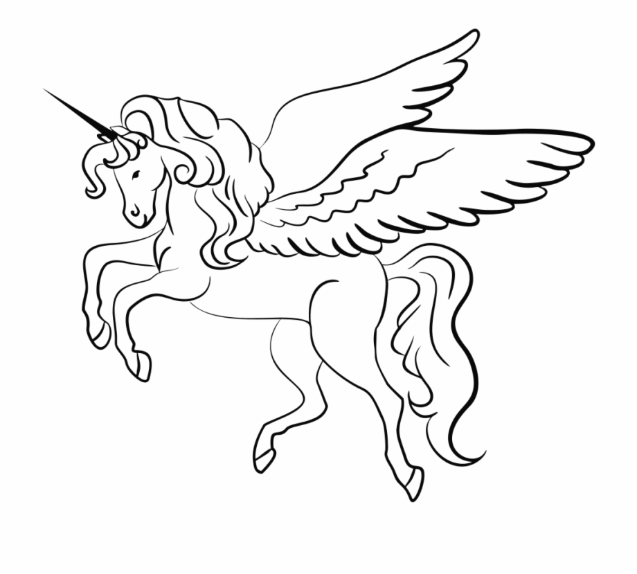 unicorn clipart outline