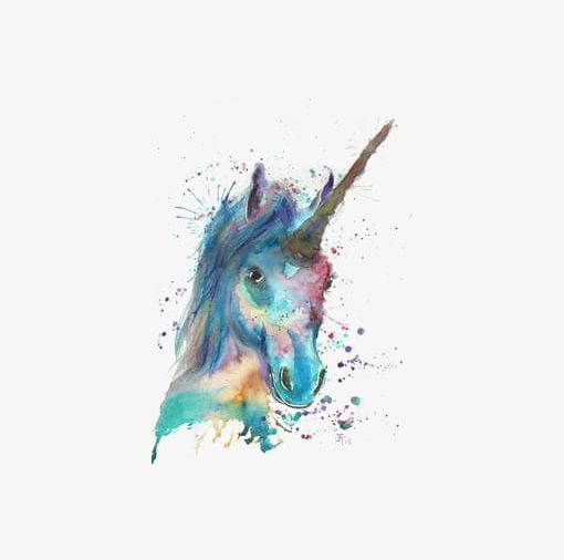 Watercolor unicorn png.