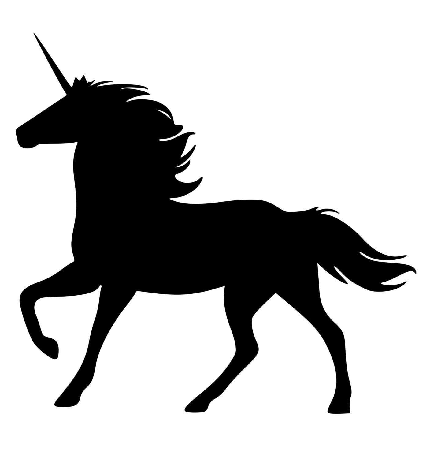 Unicorn head silhouette.