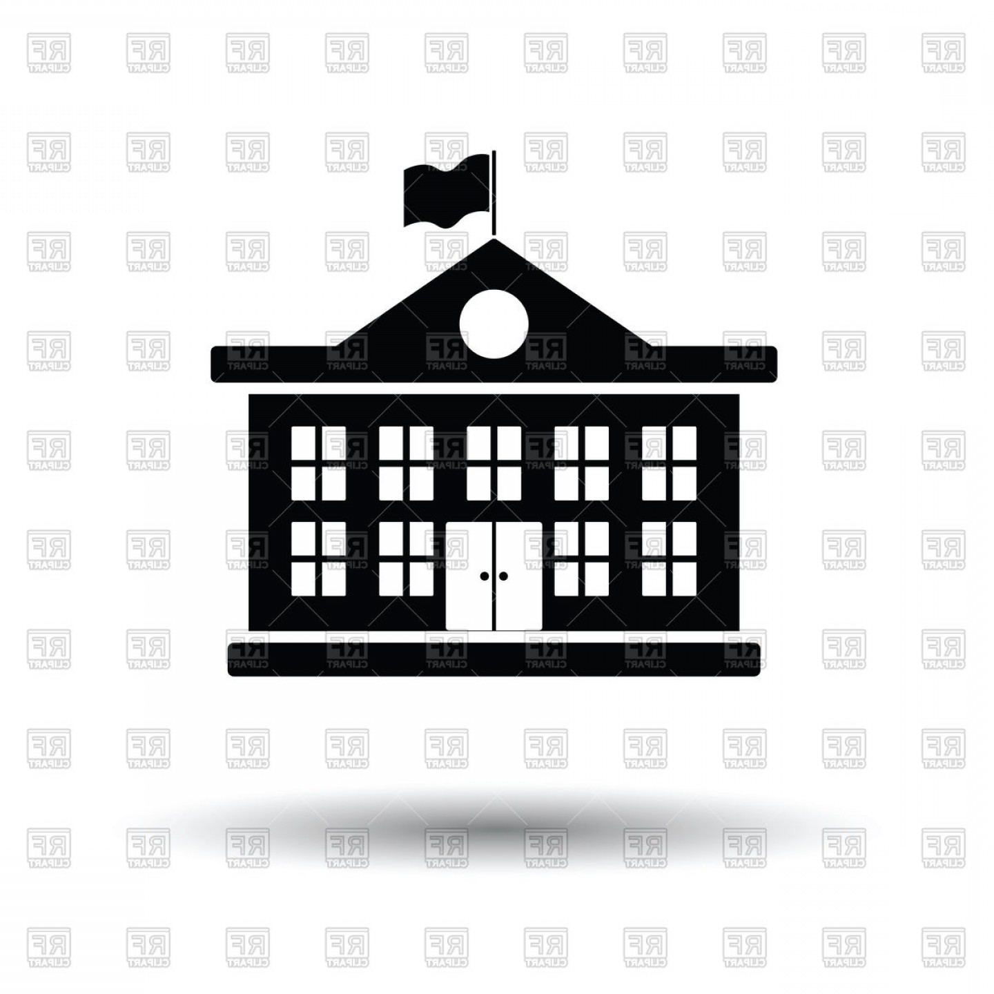 School Building Icon College Or University On White