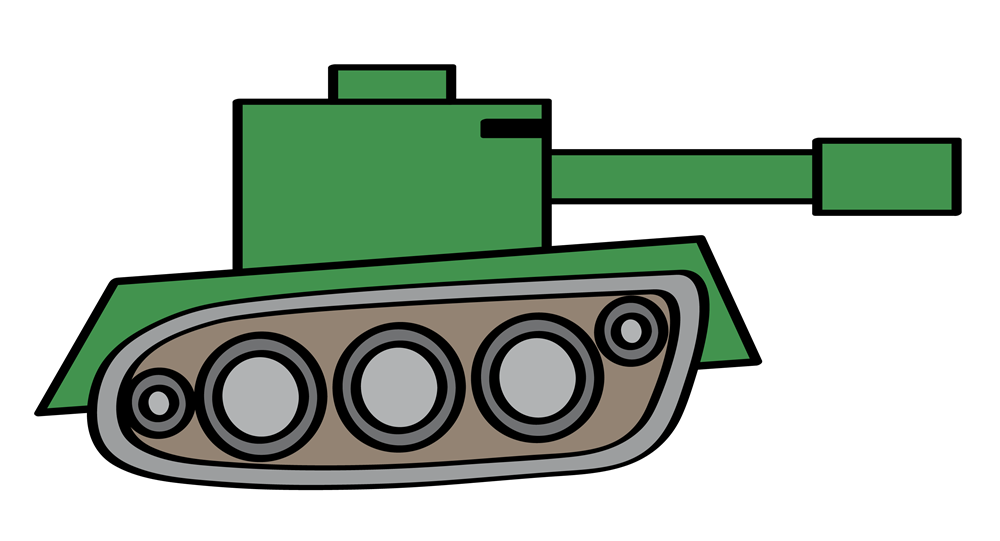 Drawing military tank