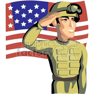 American soldier saluting.