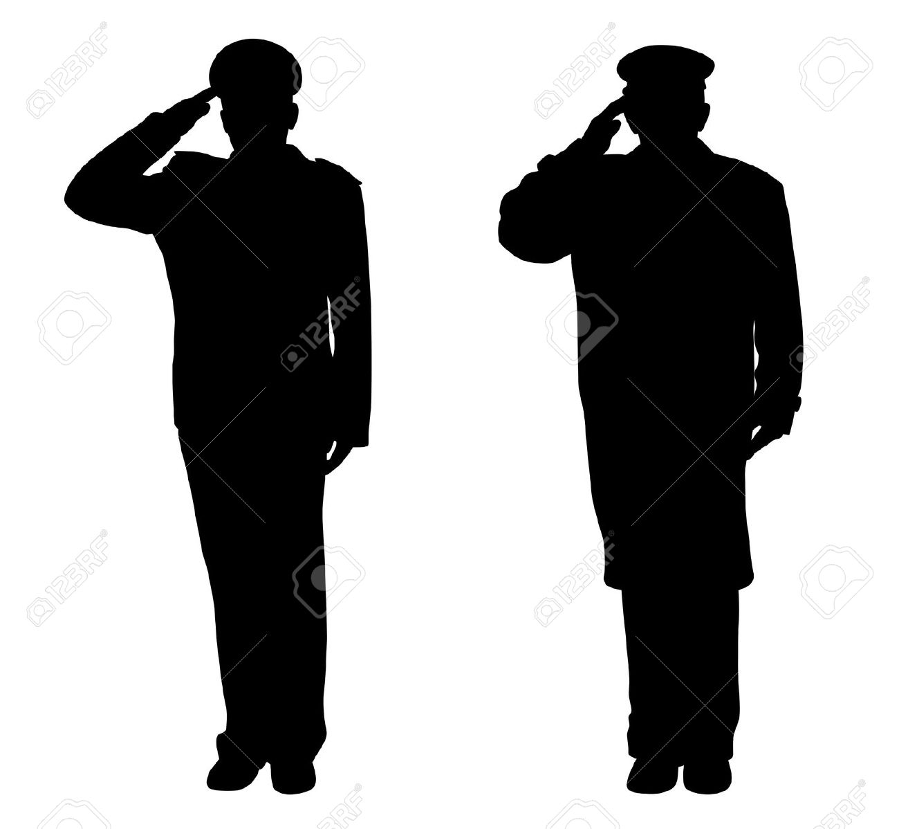 Soldier saluting cliparts.