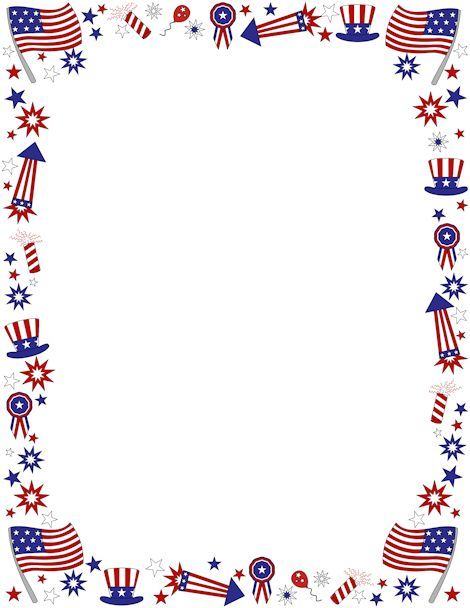American flag clip art borders