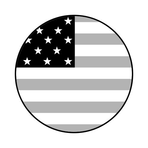 US FLAG CIRCLE BW Clip Art