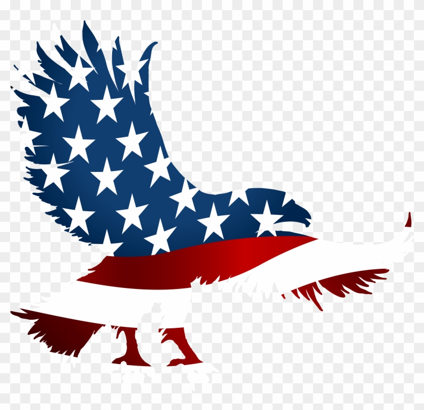 Eagle American Flag Clip Art, HD Png Download