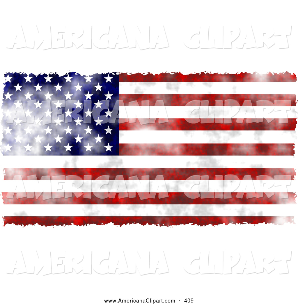 Americana Clip Art of a Faded American Flag Background on