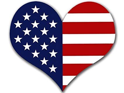 MAGNET Heart Shaped AMERICAN Flag Magnetic Sticker