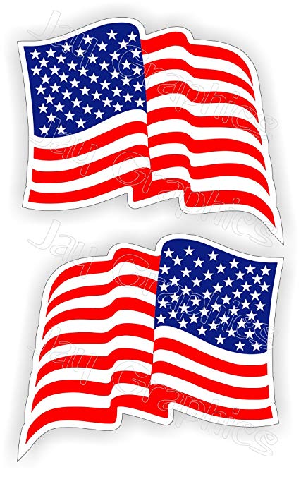 Wavy american flags.