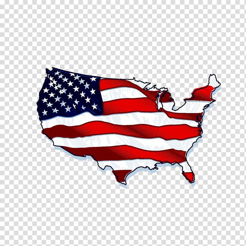 Map usa flag.
