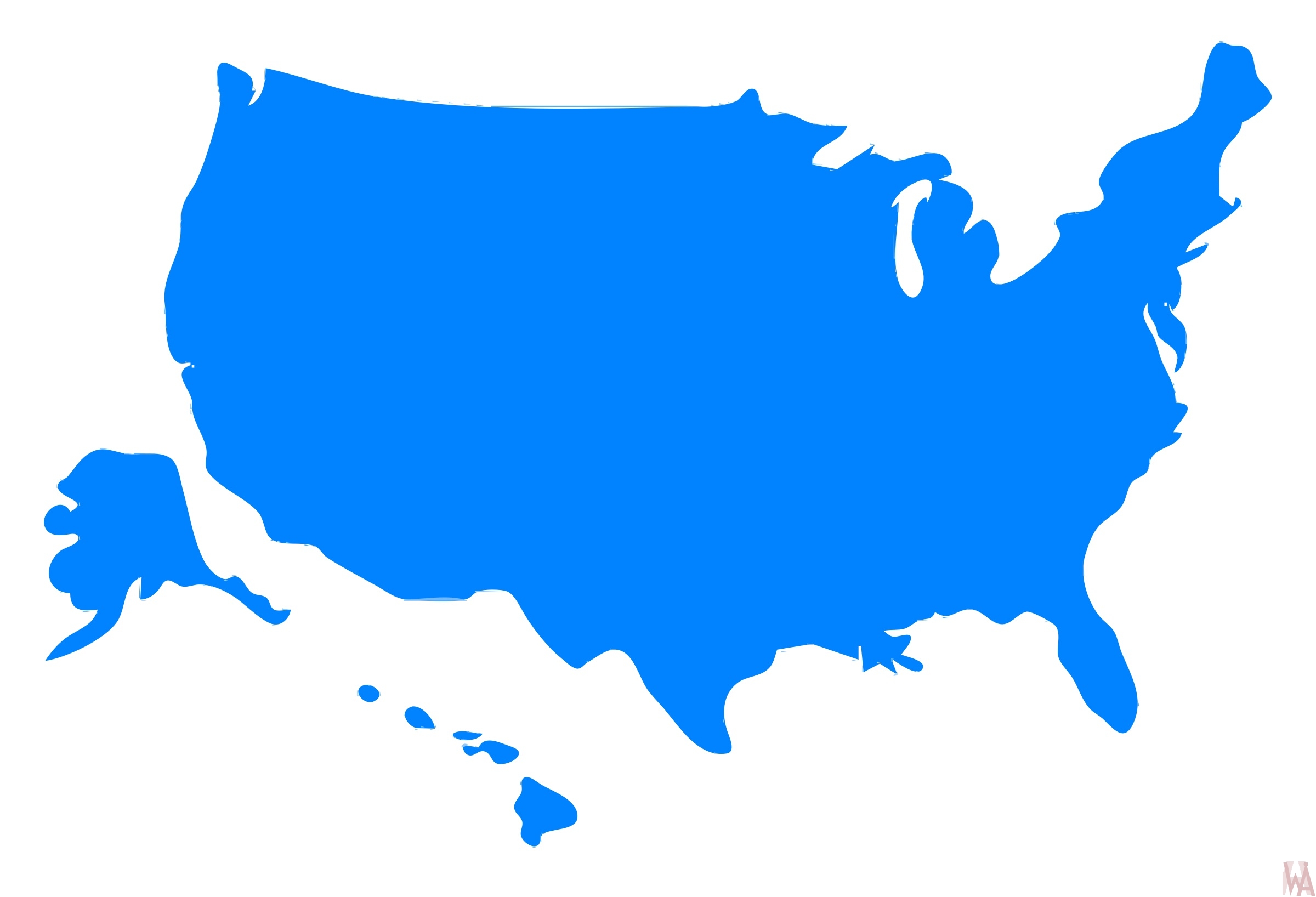 Clipart map usa.