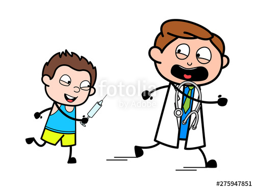 Kid Running Behind the Doctor for Vaccination