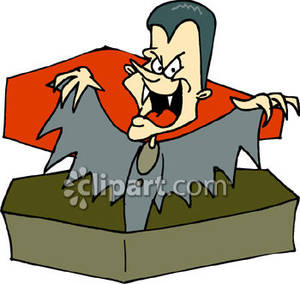 Cartoon vampire coffin.